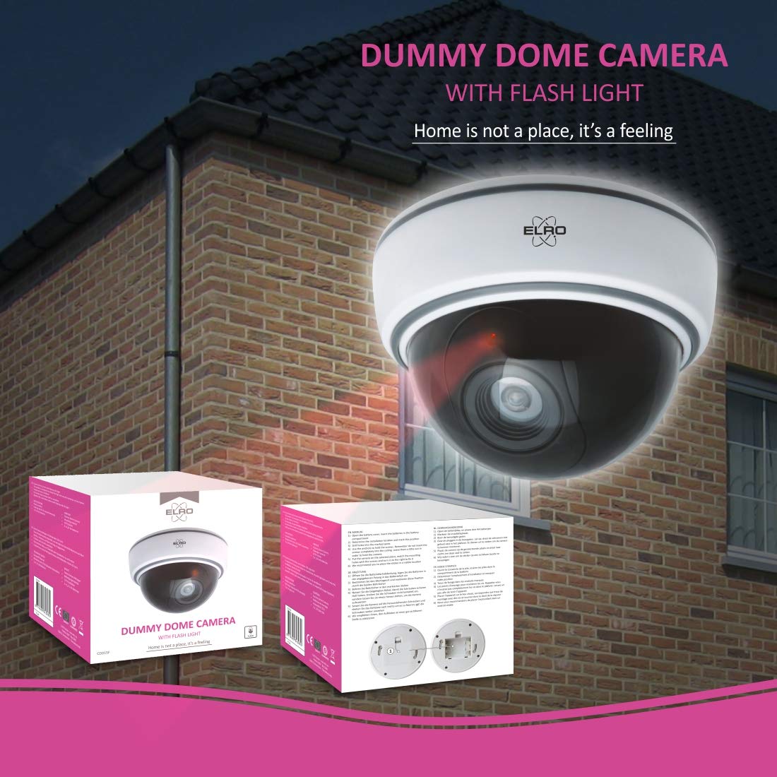 ELRO CDD15F Telecamera Dummy Dome per interni con luce flash