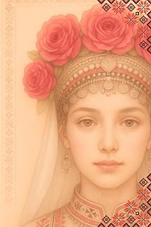 Bulgarian Traditions Notebook – Embroidered Rose Girl; 6x9 inches / 120 Pages | Lined Notebook: Inspired by Bulgarian National Dress, Folklore Patterns, Slavic & Balkan Embroidery Design