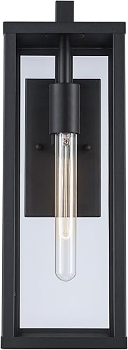 Trans Globe Importaciones 40751 BK - Farol de pared transitorio de una luz de la colección Oxford, acabado negro,