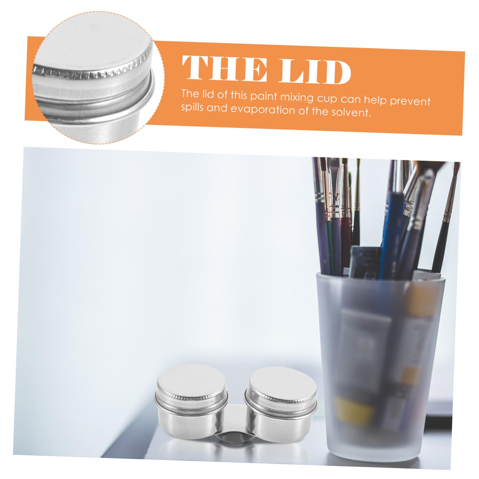 Lot De 4 Gobelets à Pinceaux En Acier Inox – Pour Nettoyage Pinceaux Peinture à L'huile – Avec Couvercle, Pratique Et Compact - 8