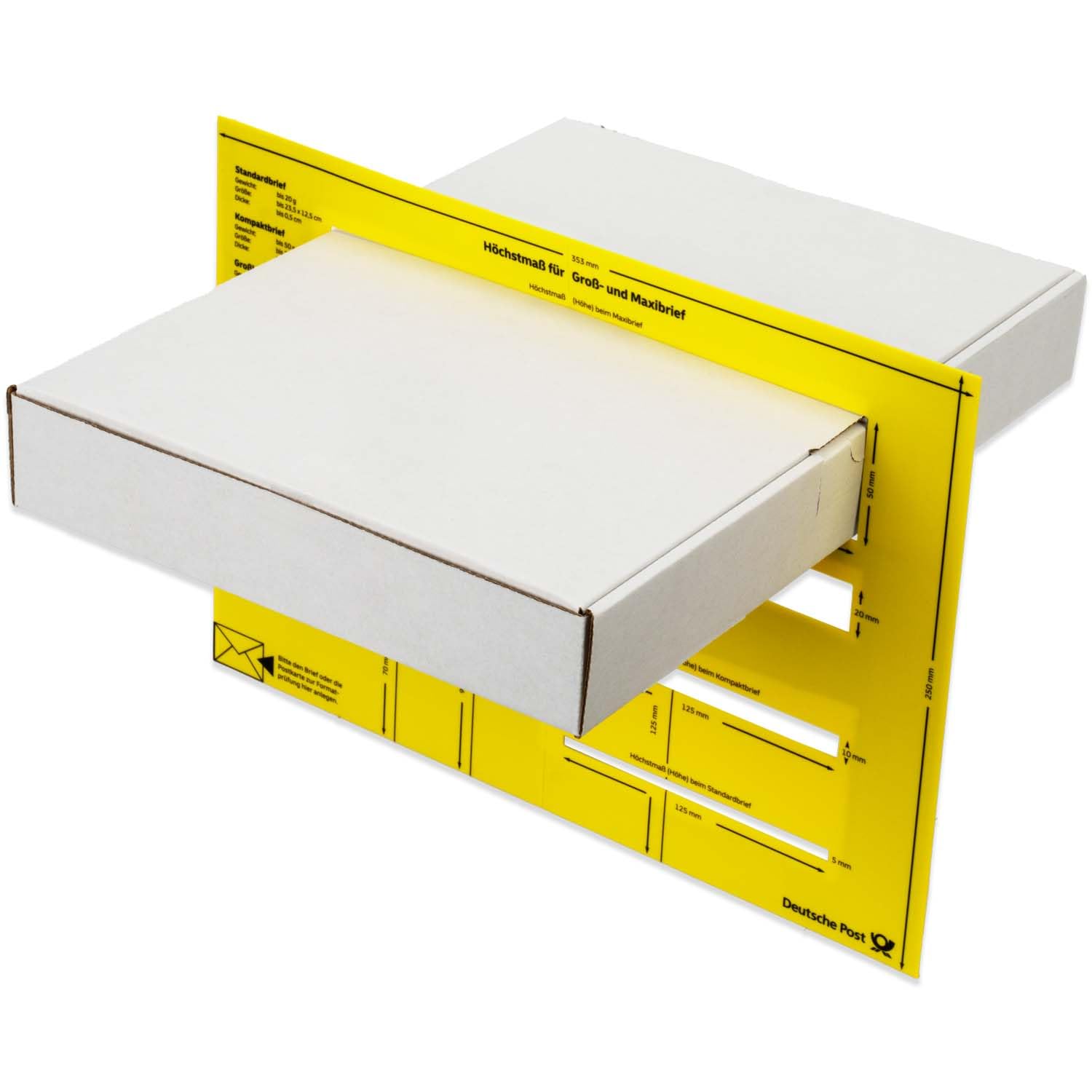 Maxibriefkartons 350 x 250 x 50 mm MB-5 weiß Maxibrief Karton Faltschachtel stabil Versandkarton für Post DHL Versand DIN A4 B4 Warensendung Büchersendung Versandschachtel (25 Stück)