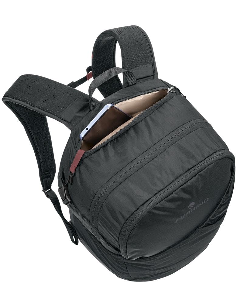 Ferrino post 25 75269 QCC color negro mochila de dos compartimentos multifuncional, cómoda y organizada ideal para el trabajo, viajes y uso diario. 25, Negro , 25