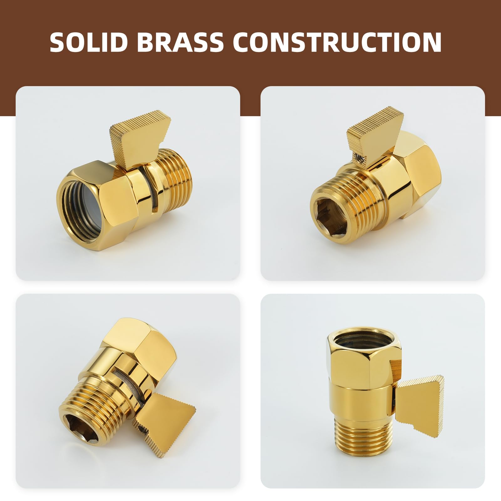Regulador de caudal de ducha, limitador de presión de agua, válvula de ajuste de flujo de ducha, válvula de control de volumen de agua | Restrictor de flujo de agua de latón, reductor de presión G 1/2 para cabezal de ducha de mano o pulverizador de bidé