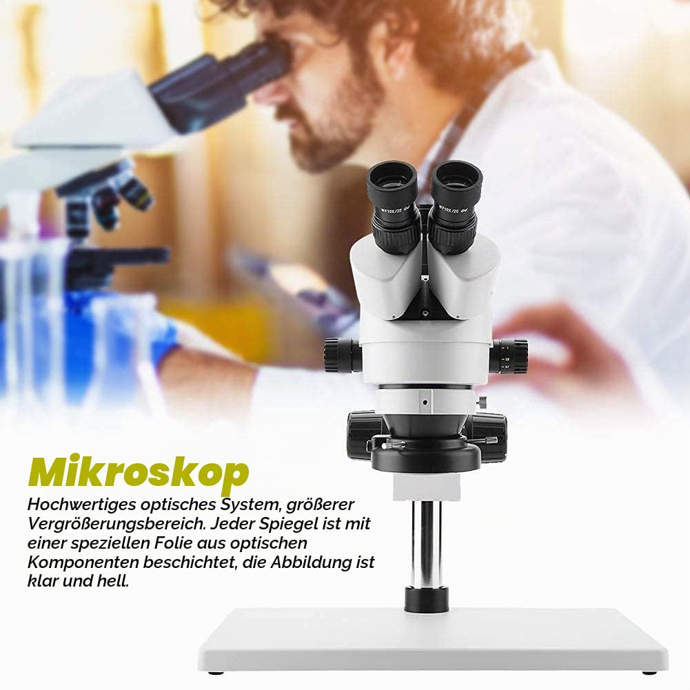 3,5X-90X Trinokular-Stereo-Zoom-Mikroskop Einstellbarer Tri-Vision-Arbeitsabstand von 30 bis 165 mm für die Elektronikindustrie, Hardware-Verarbeitung(European regulations)