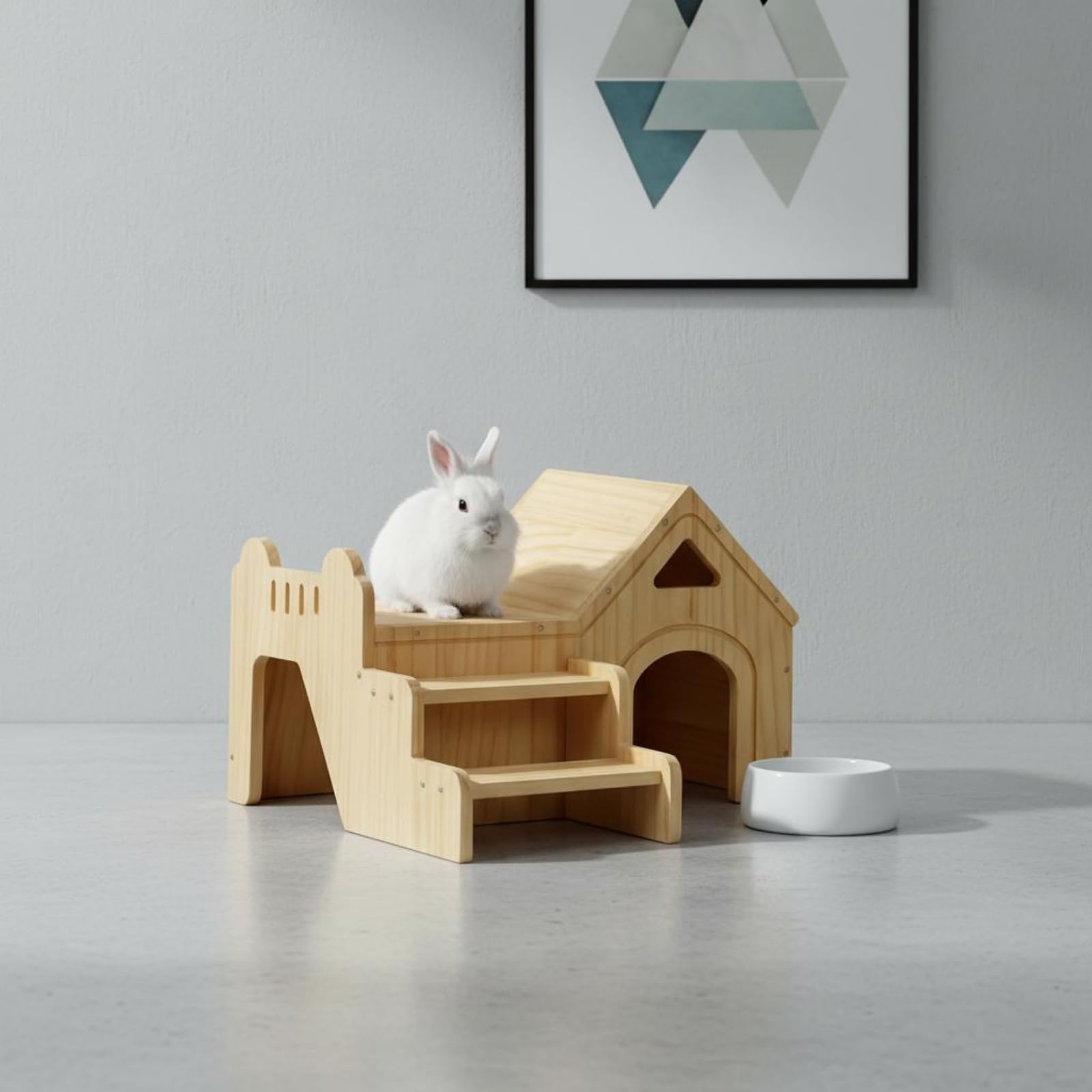 Casetta Legno Bordi Arrotondati Casetta Animale Viti Visibili Alloggio Animali per Nascondiglio