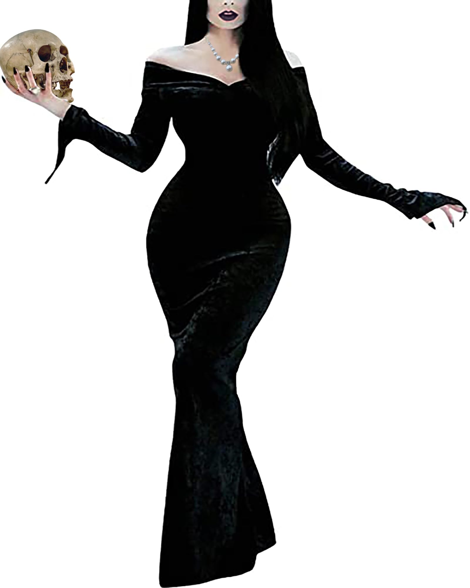YAOHUOLE Vestito Medievale da donna, per Halloween, a maniche lunghe, da donna, Halloween, gotico, Halloween, Halloween, Halloween