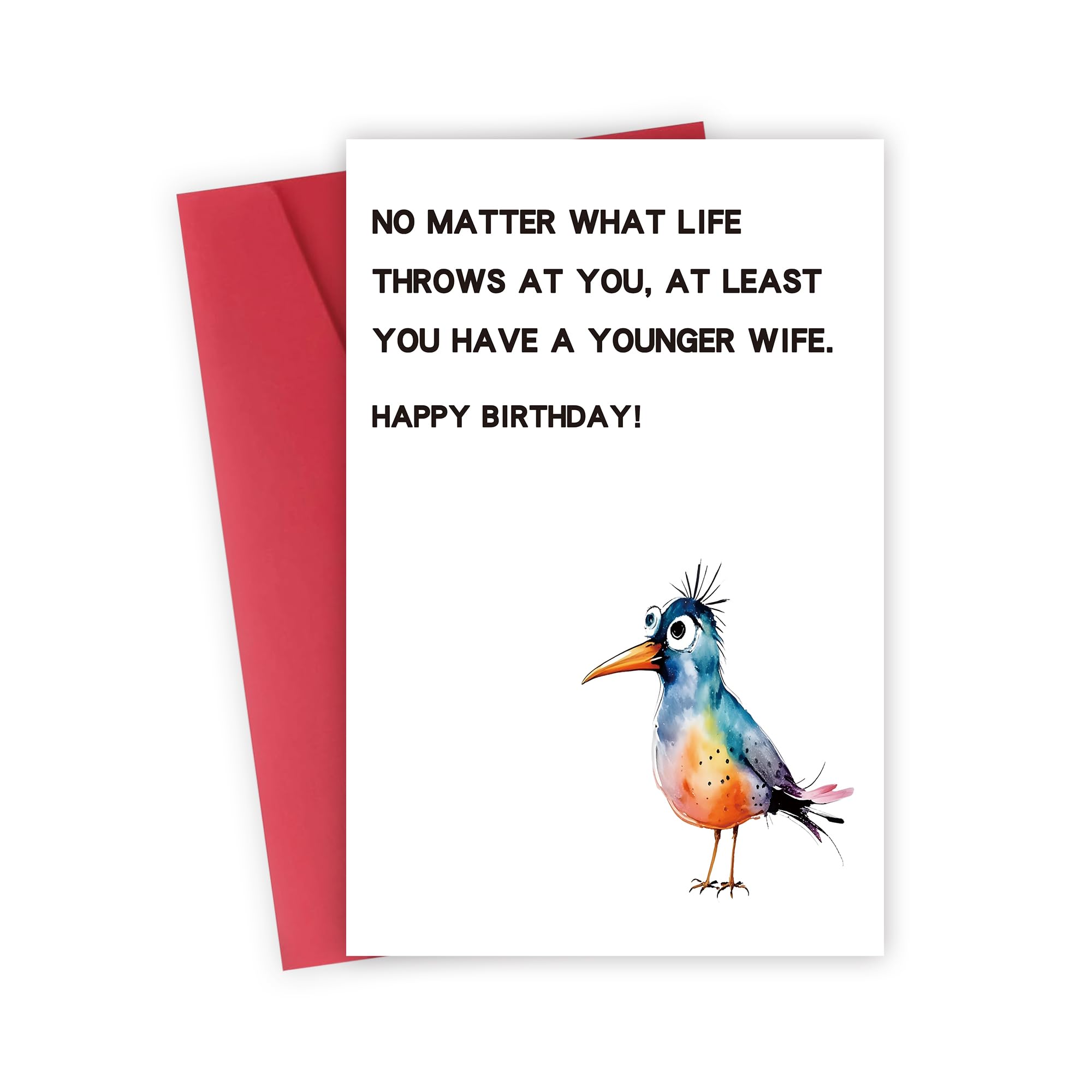 FSSDAS Funny Birthday Card for Husband from Younger Wife, Humorous Birthday Gifts for Older husband, Romantic Bday Gift for Men Older Guy, Happy Bday