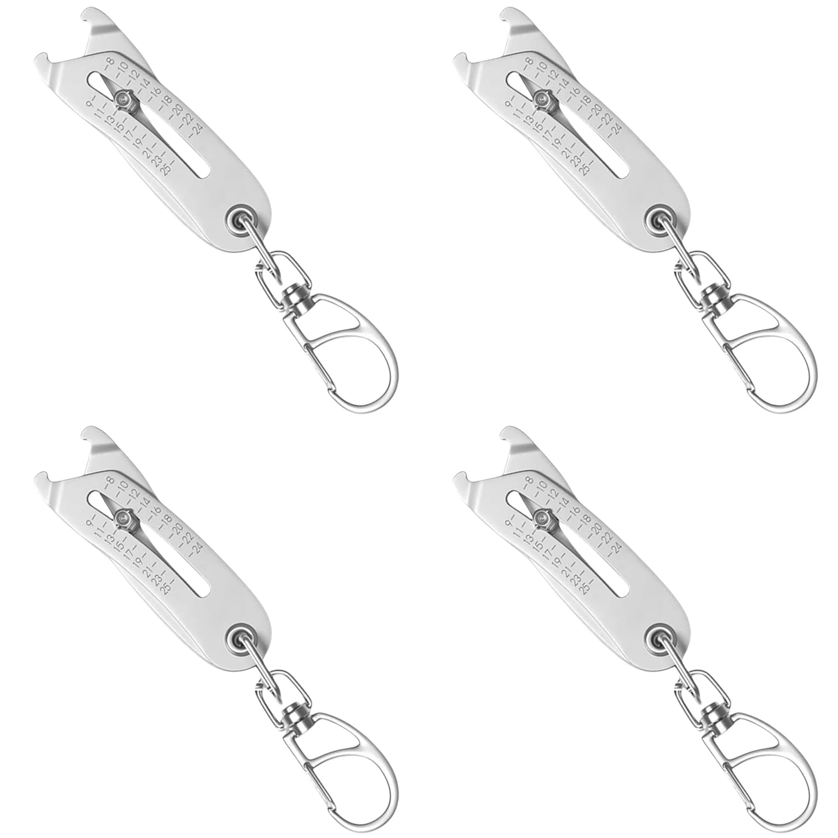 Ctrlzs 4X Precise Thread Size Checker Keychain,Bolt And Nut Identifier Gauge Size Gauge Precise Bolt Size Finder Keychain