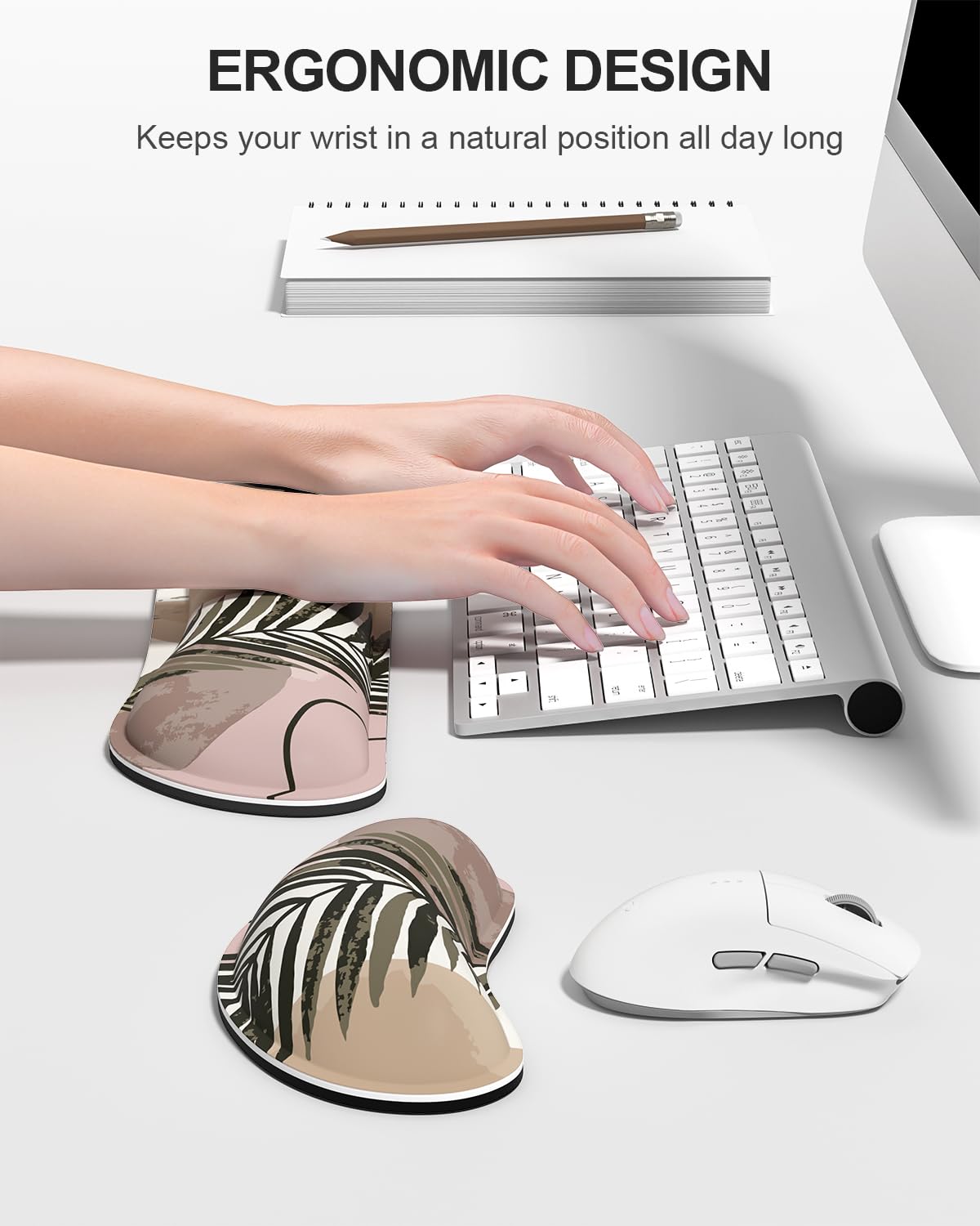 Set di tappetino per mouse grande e supporto per tastiera