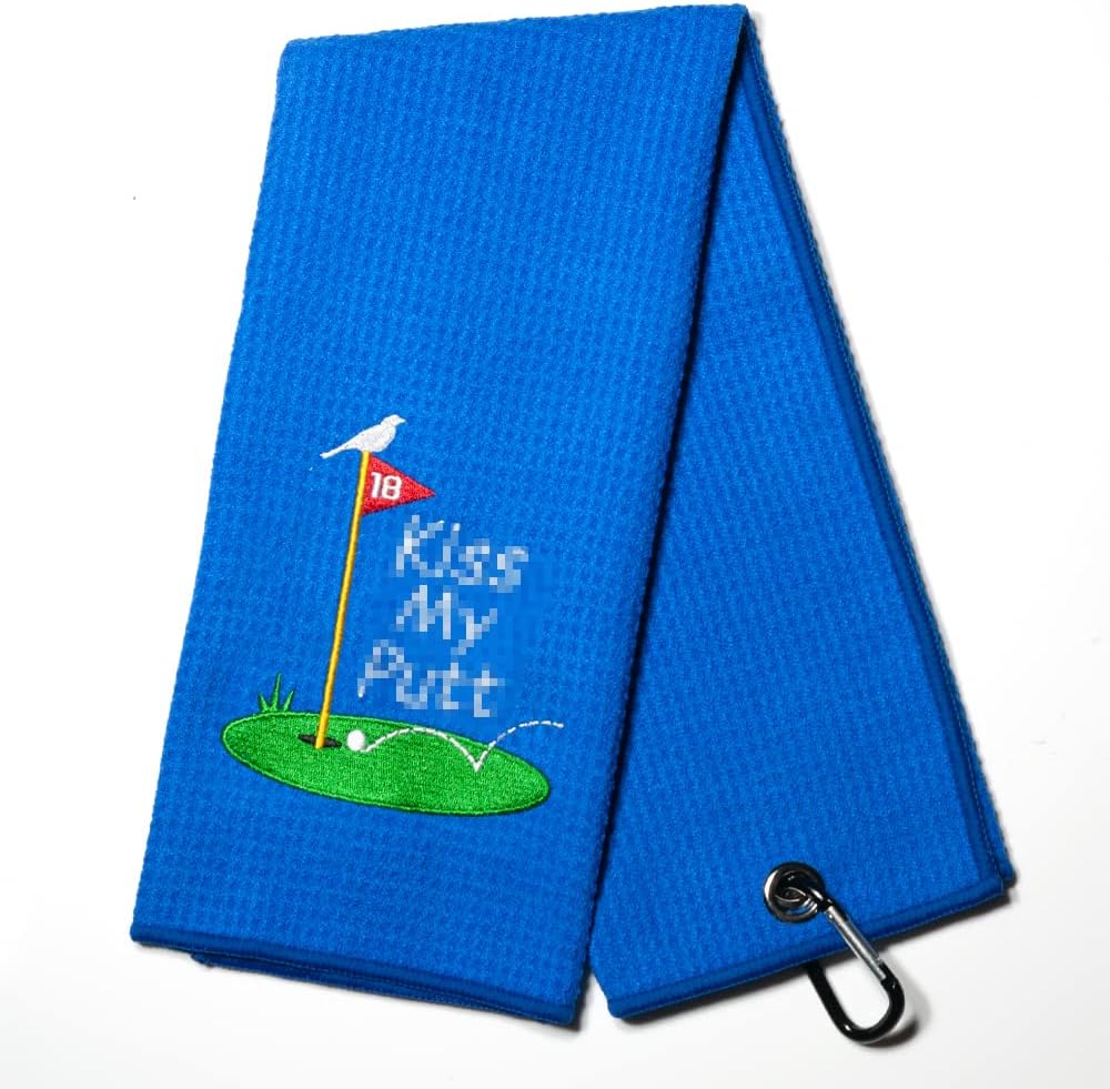 DYJYBMY My Golf Putt Funny Golf Towel, Embroidered Golf Towels for Golf Bags with Clip, Golf Gifts for Men Woman, Birthday Gifts for Golf Fan, Retirement Gift, Dad Golf Towel