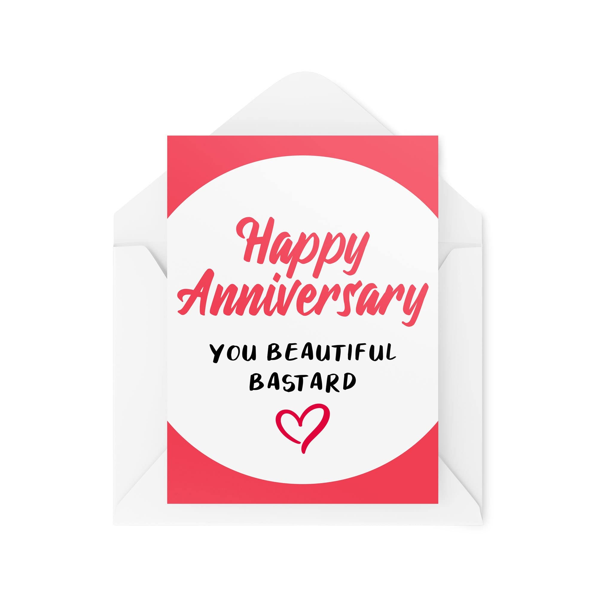 Funny Anniversary Cards, Happy Anniversary You Beautiful Bastard, Joke for Boyfriend Girlfriend, Humour Sarcasm Banter Joke Fun CBH118
