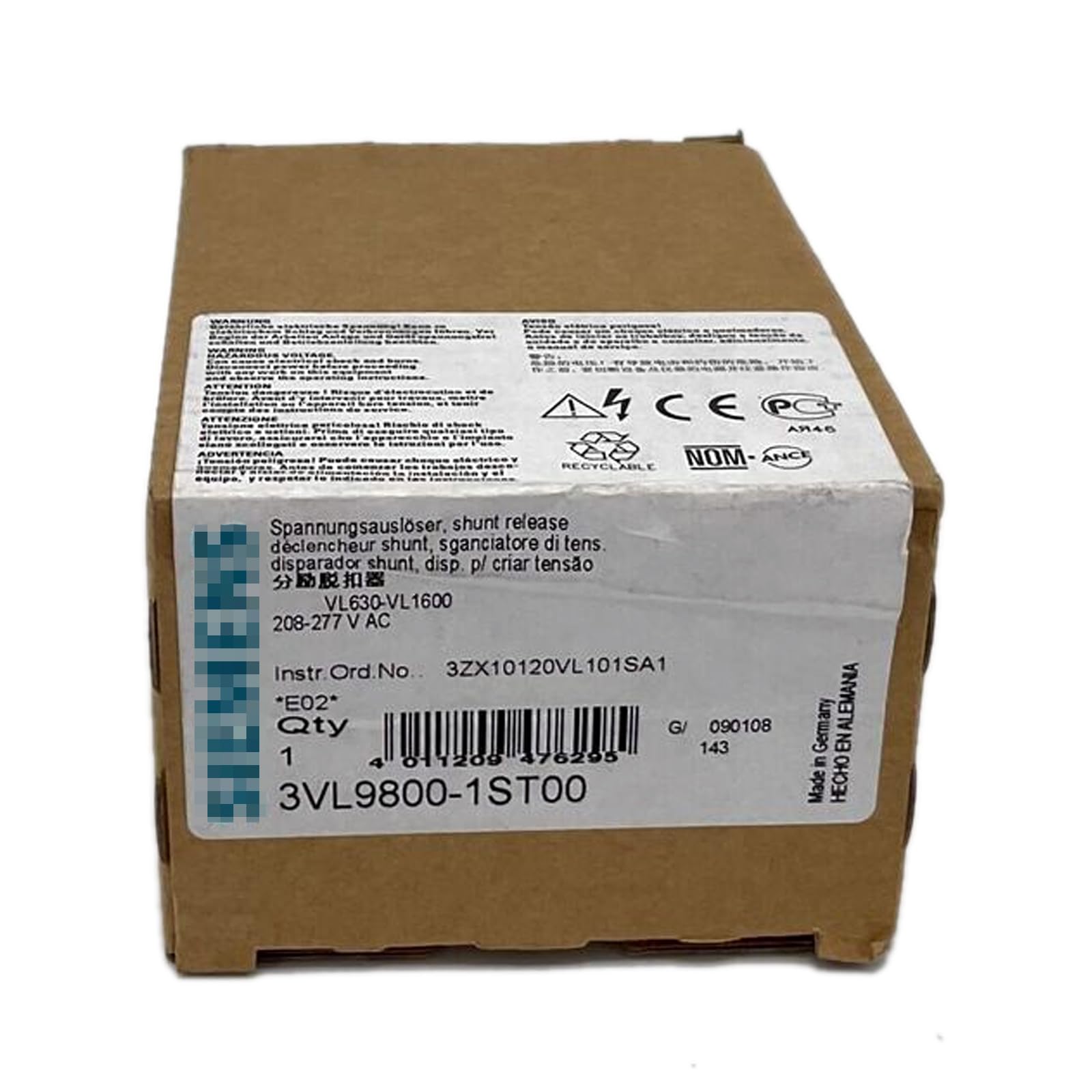 BXNXLX 3VL9800-1ST00 Factory Seal 3VL98001ST00 New in Box