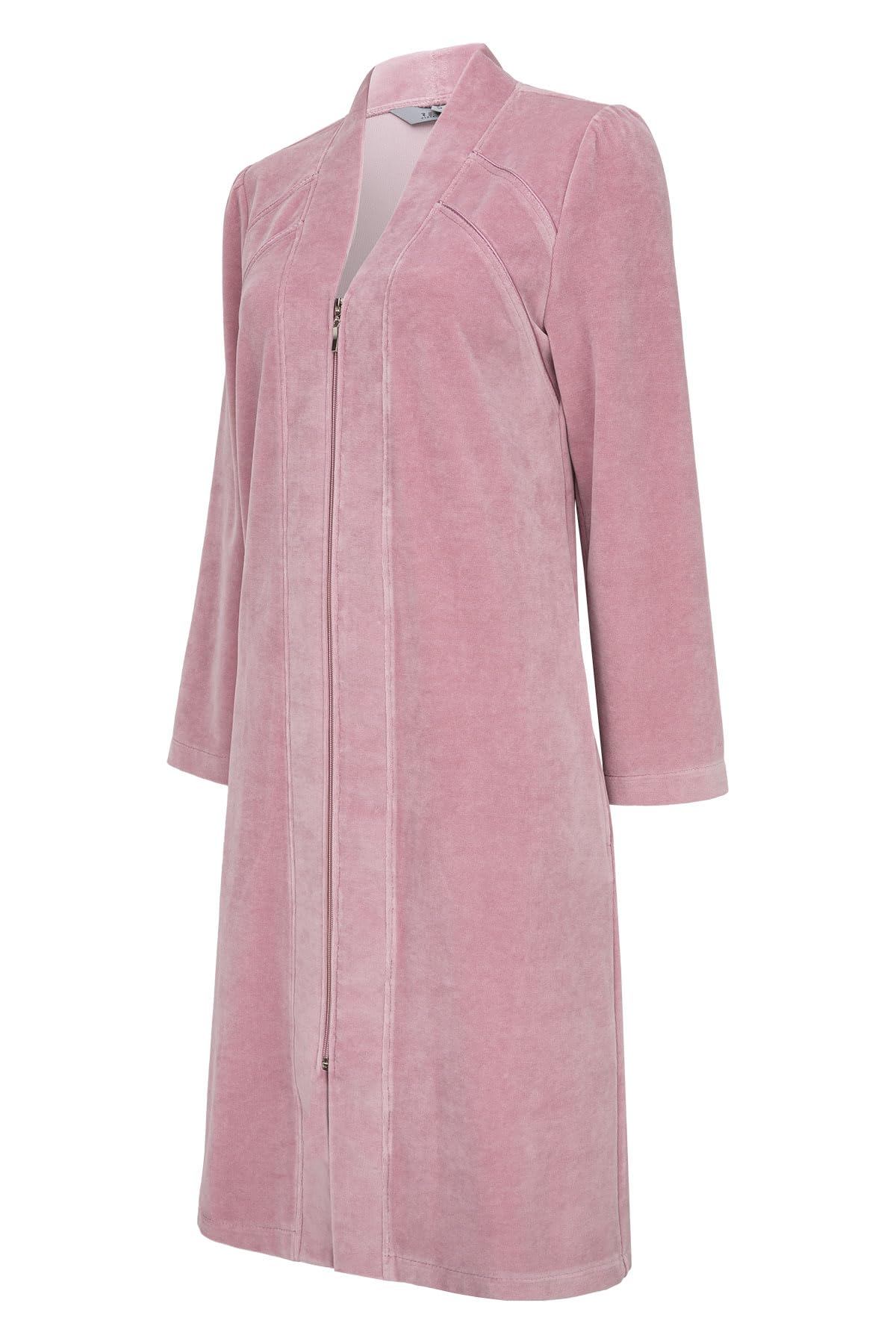 RE-651 Peignoir pour femme avec fermeture éclair - Velours - Coton - Chaud