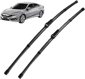 For Hon=da Civic MK8 Coupe American Model 2005-2011, Wiper Front Wiper Blades Windshield Windscreen Clean Window 28" 24