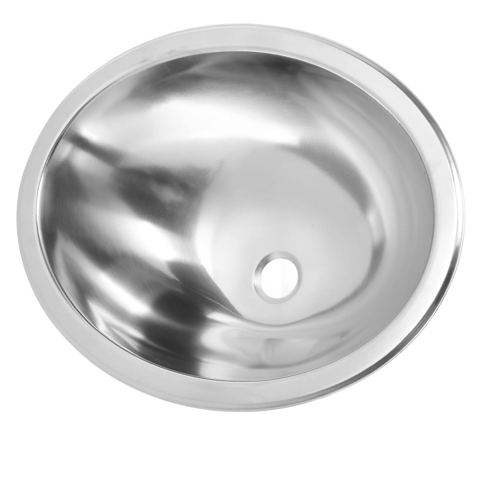 Naroote Lavello Ovale in Acciaio Inossidabile RV 304, Lavello da Cucina Ovale, da Bagno per Lavaggio a Mano con Scarico Fognario da 40 Mm, Ideale per, Roulotte, 15,47x11,54x5,91 Pollici
