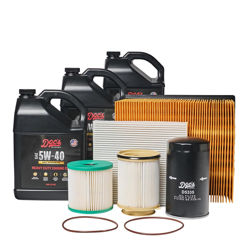 Doc's Diesel 6.7L Cummins Oil + Filter Change Kit for RAM 2500, 3500, 4500, 5500 2019-2024, 5W-40 Full Synthetic Engine Oil | 3-Gallon