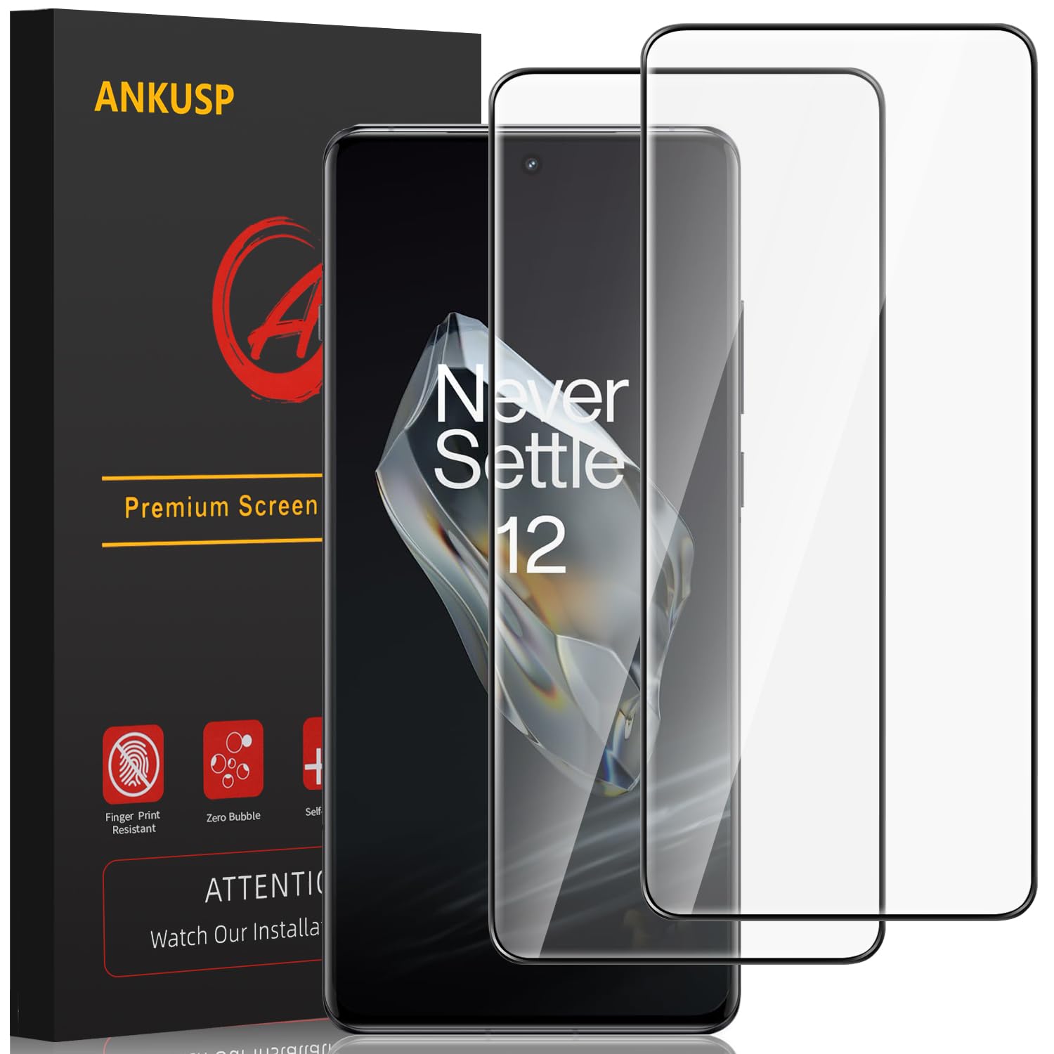 [2 Pack] Screen Protector for OnePlus 12, 9H Hardness, HD Clear, Anti-Scratch, Bubble-Free Tempered Glass Screen Protector for OnePlus 12 5G