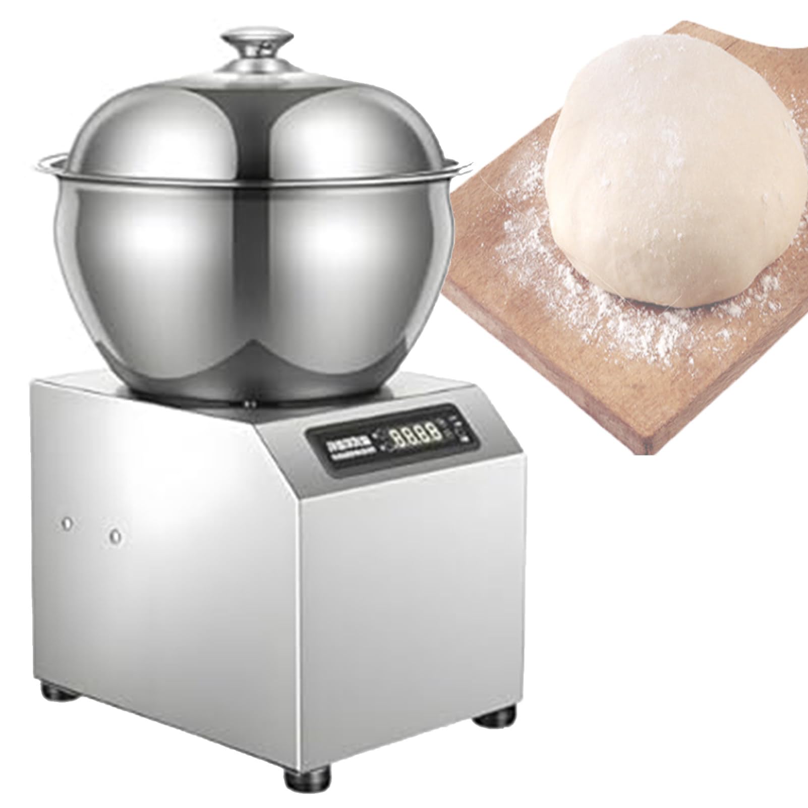 Impastatrice Elettrica, Impastatrice A Spirale Professionale da 5 kg/8 kg, con Ciotola in Acciaio Inox, per Pizza E Impasto del Pane per Panetterie, Ristoranti E Pizzerie 5L-Heatedtype