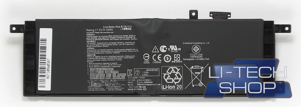 Batteria Compatibile 4000mAh per ASUS X453SA-WX042D Notebook Computer Nuova 28Wh