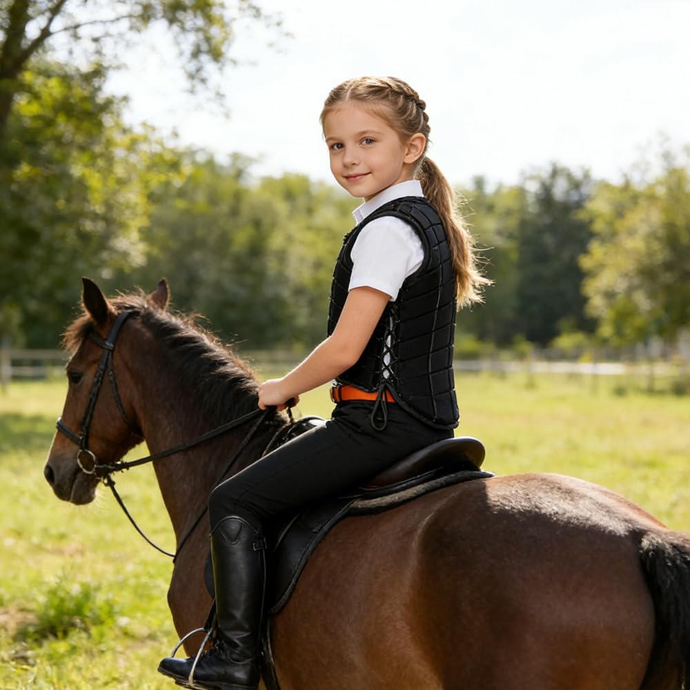TentHome Gilet Equitation pour Enfant Femme et Homme Professionnel, Gilet de Protection Equitation Adulte EVA Haute Densité, Equipement Protection Dorsale Équitation, Affaire Protege Dos Equitation