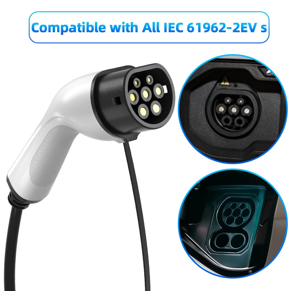 Câble de Recharge EV 22KW 32Amp /Trois Phases/ 15 mètres/Véhicule électrique et Hybride Rechargeable de Type 2 à Type 2