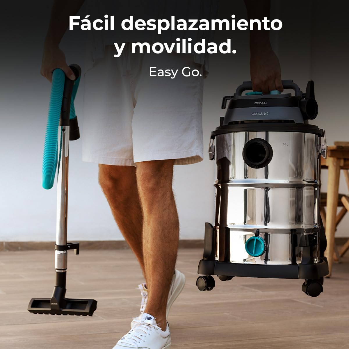 Cecotec Aspirador de Sólidos y Líquidos de Metal con Cable de 30L Conga Rockstar Wet & Dry Steel Pro Tool. 1600W, Mayor Durabilidad y Resistencia, Incluye Enchufe para Herramientas, Kit de Accesorios — view 9