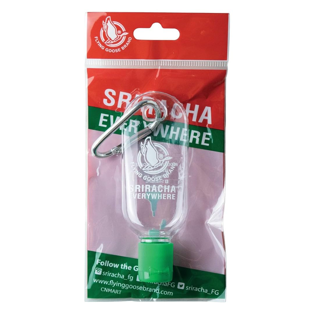 Flying Goose Mini Sriracha Sauce Bottle - Portable, Refillable, Spicy Sauce Key Ring Bottle, Chilli Sauce Gift, 1 Pack