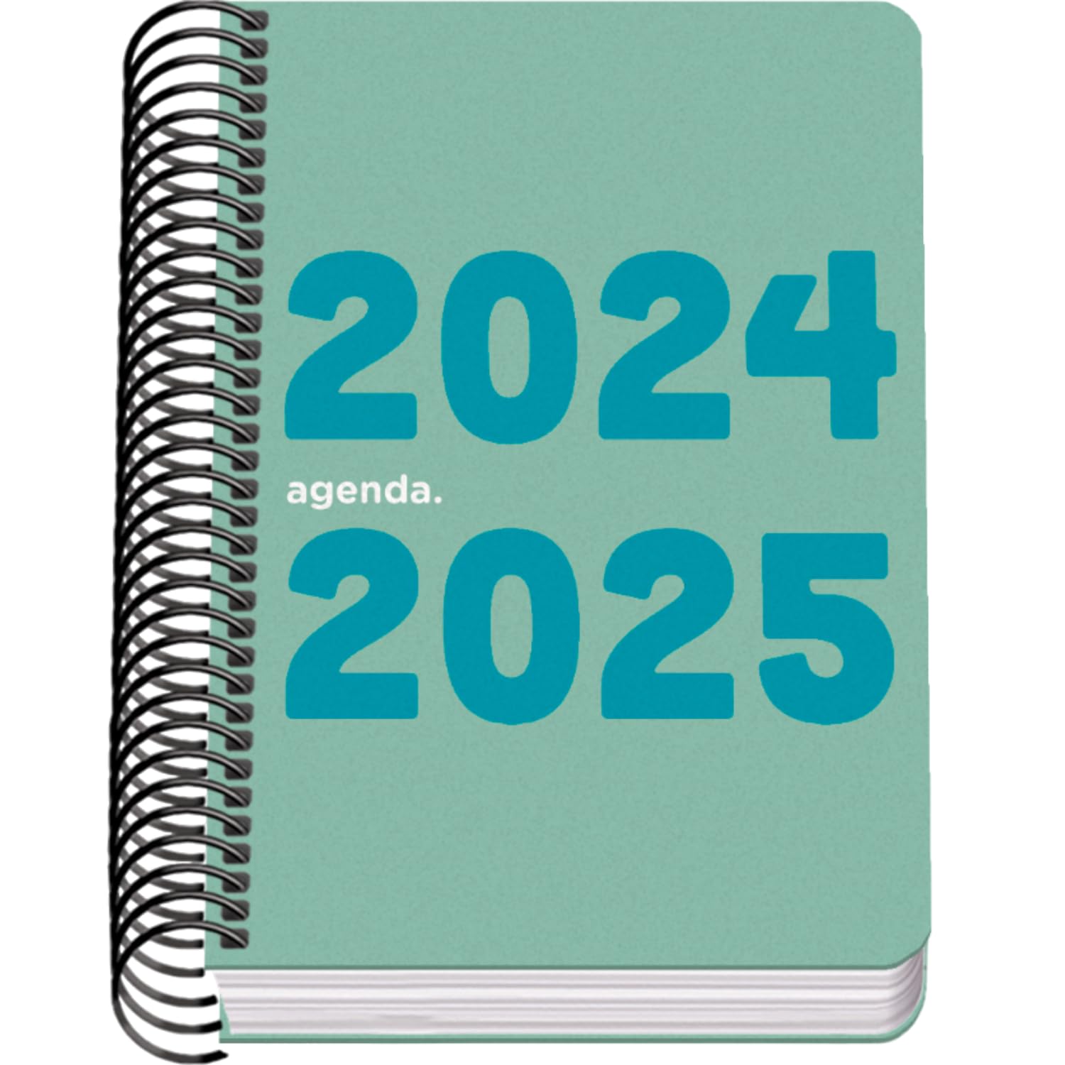 Dohe - Agenda Escolar 2024 2025 - Día por Página, Tamaño A6 (12x17 cm), Cierre de Anillas, Tapa Flexible de Plástico, Español e Inglés, Septiembre a Junio, Material Escolar - MEMORY Verde