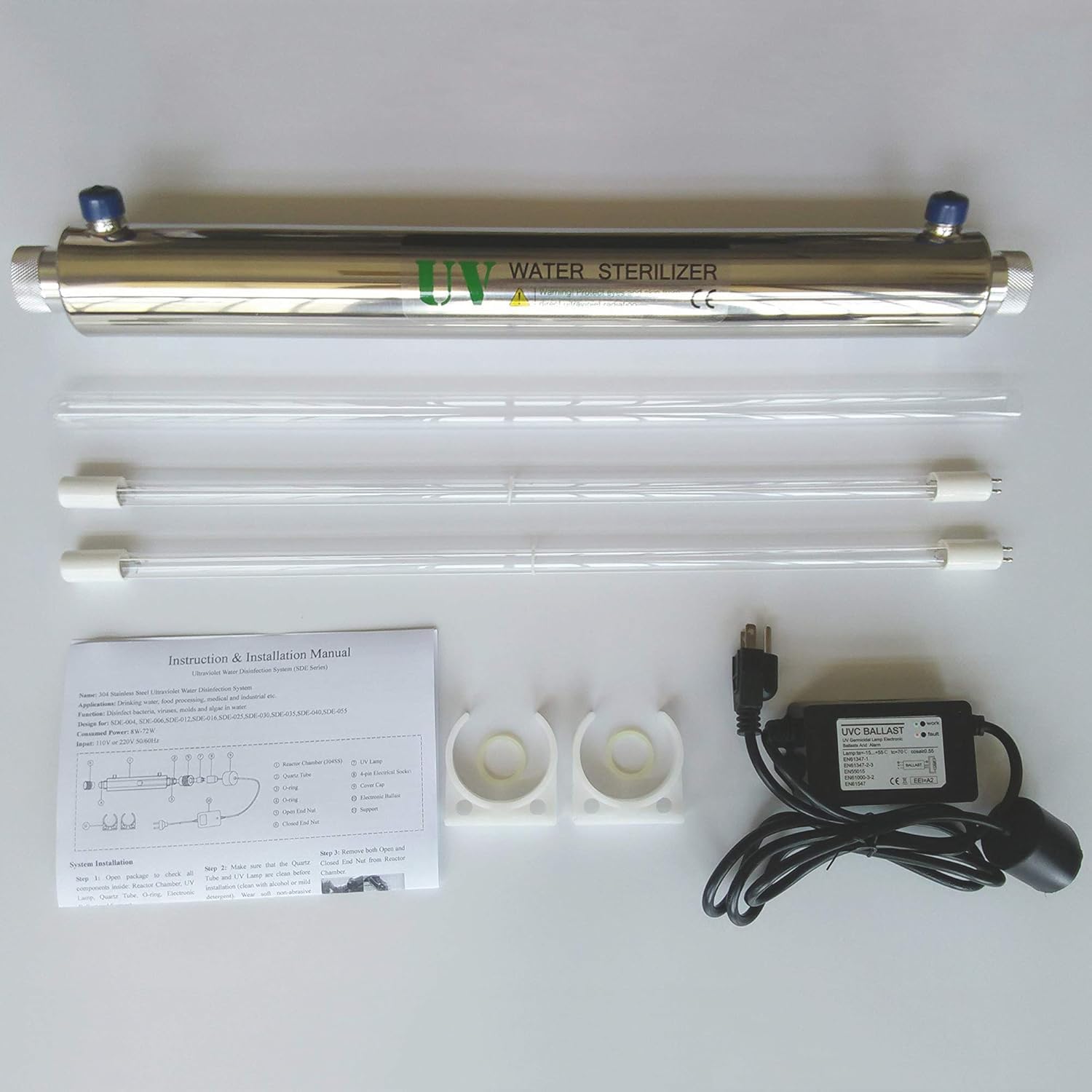 Esterilizador De Agua UV 25w Acero Inoxidable 304 Esterilizador Ultravioleta, Purificador De Agua Ultravioleta Filtro Esterilizador, Tasa De Esterilización 6gpm 99.99%