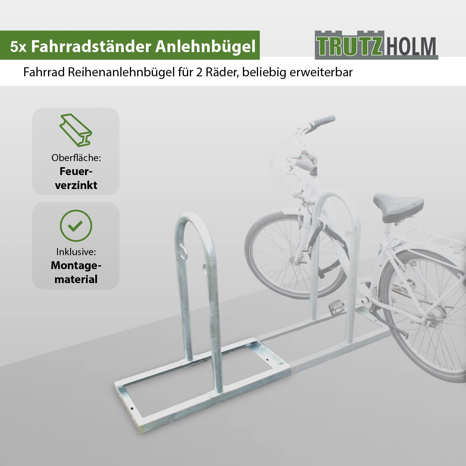 baumarktplus fahrradständer 5x Fahrradanlehnbügel mit Bodenrahmen feuerverzinkt Color:dynamite red/blue glossy Freibeik Sattelgelenk im Test size:5 ft 7 in