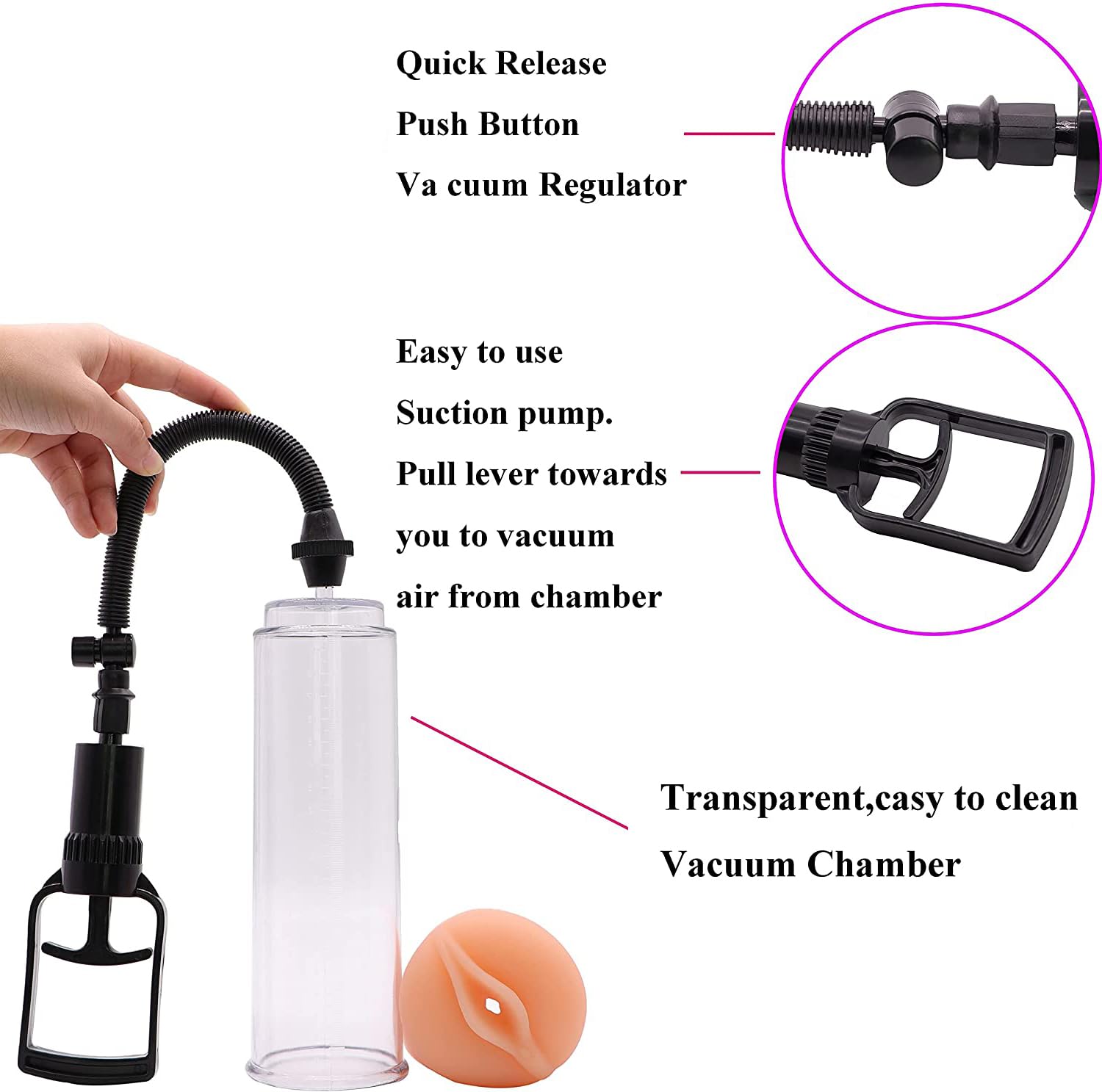 Pompa Maschio Péne Acqua Allunga Pump Toys per Uomini Migliorare Allungamento Vacuum Device per Allenamento Pompa vuoto per il Per Ingrandimento Formazione Toysper per Uomo -gm8