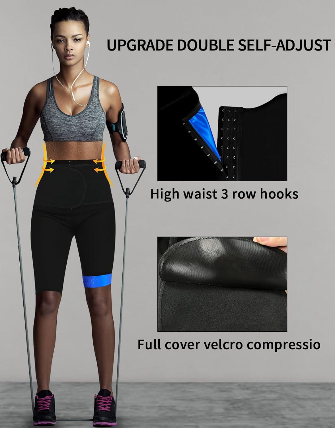 Sauna Pants Women Sweat Capris Slimming Leggings,Mesh Crotch,High Waist Workout Body Shaper Suits - Image 2