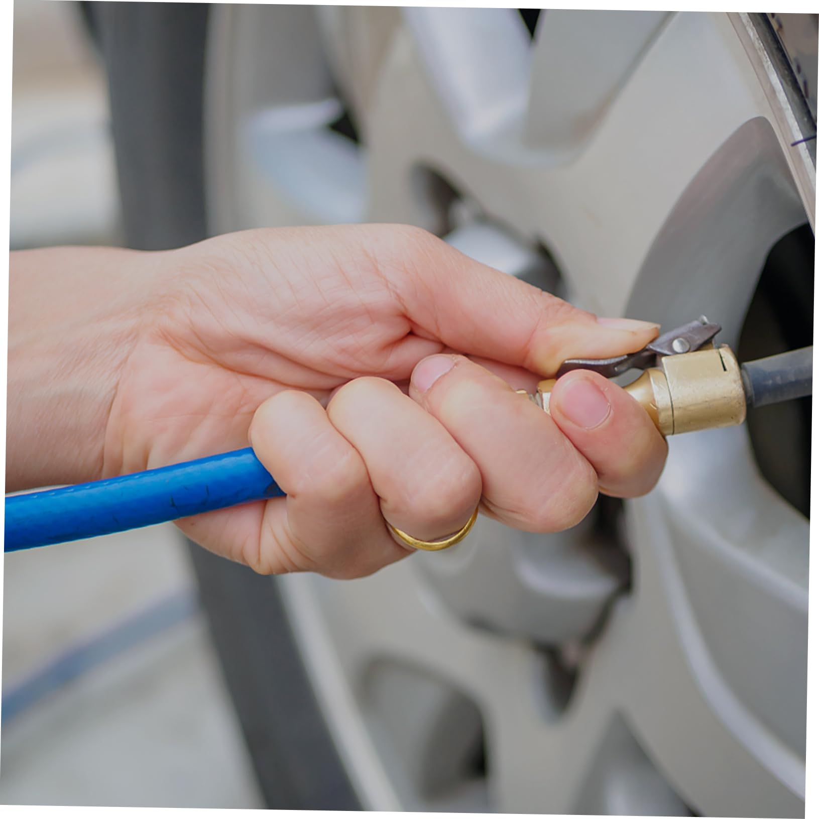 SEWOART 5 Pack Air Chuck Clip Locking Chuck for Tire Inflator Air Compressor Nozzle Copper 250psi Pressure