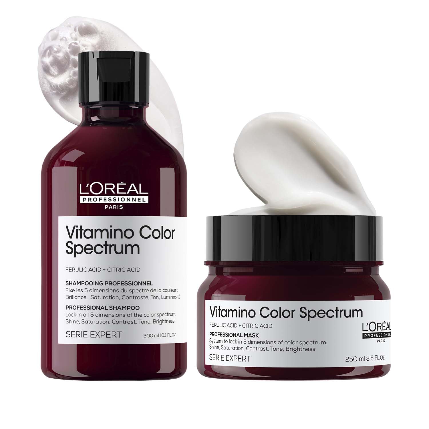 L'Oreal Professionnel Vitamino Color Spectrum Shampoo & Hair Mask Combo For Color Treated Hair | The first color-care technology with Ferulic acid + Citric acid | Anti-frizz & Anti-humidity