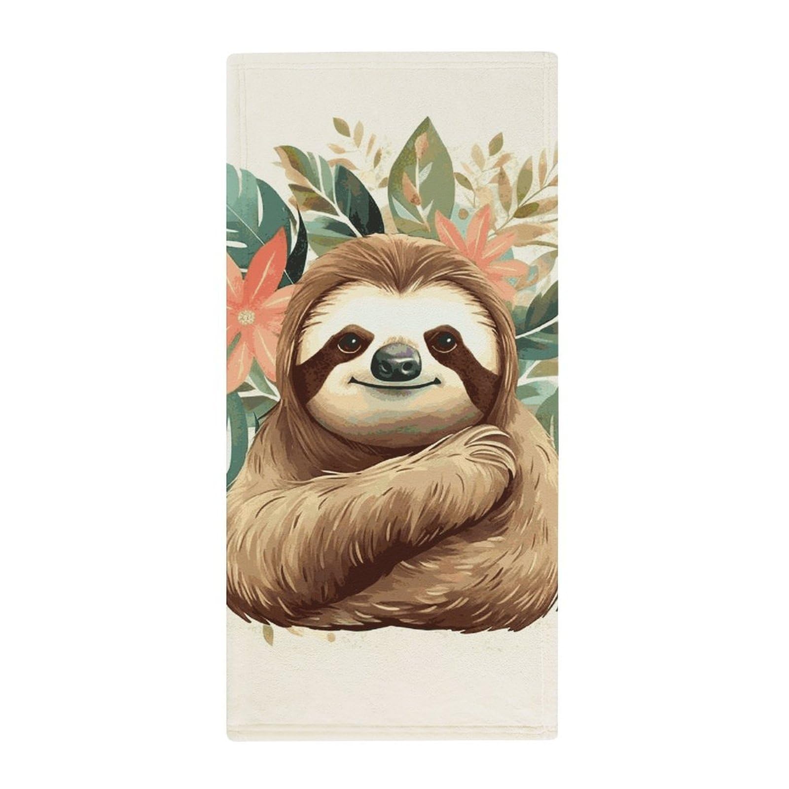 JTREHY Cute Sloth Leaves Towel Soft Lightweight Microfiber Towel Highly Absorbent Quick Drying Towels Male and Female Premium Quality Perfect for Daily Use