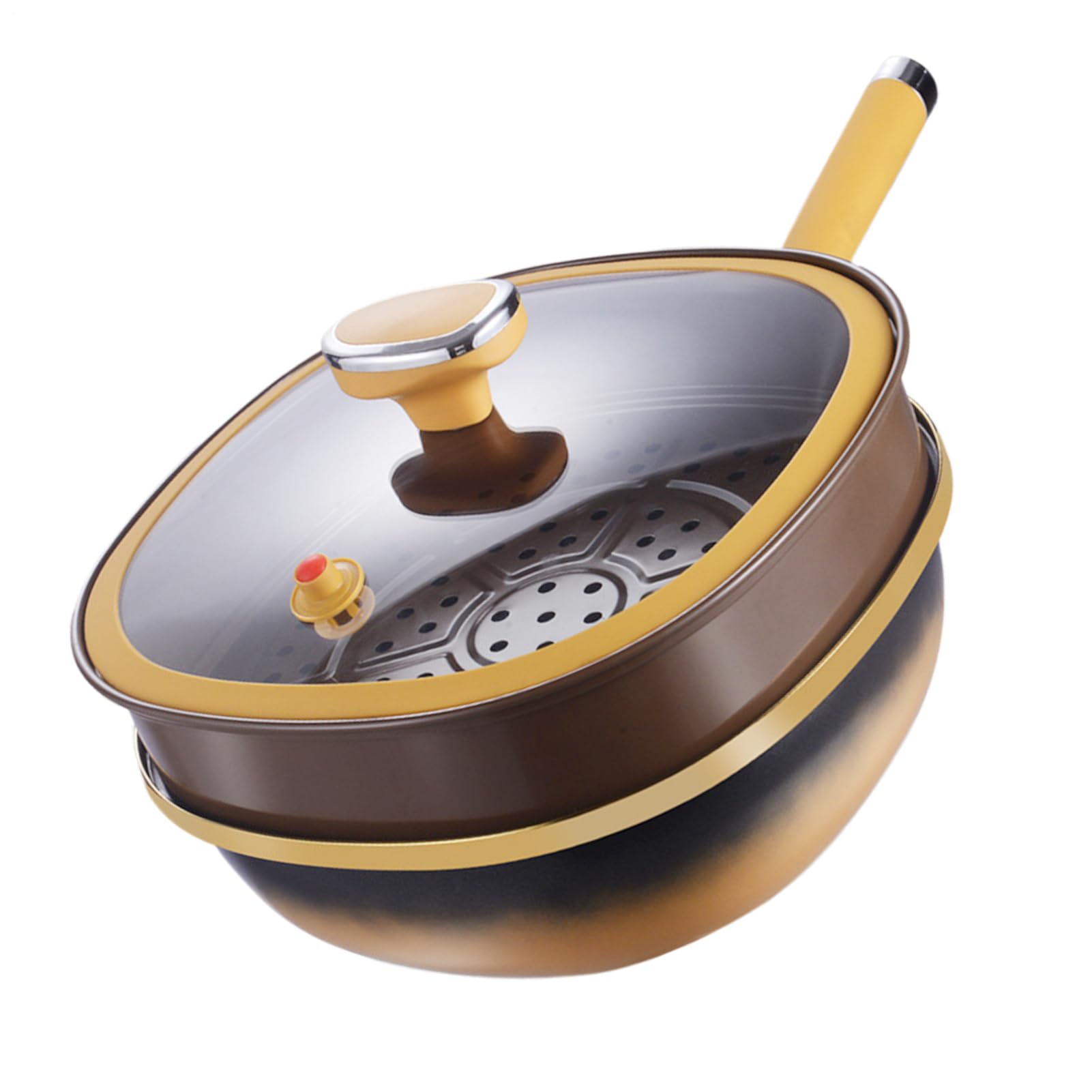 Fry Pan - 12x4 dans la poêle en titane pour la cuisson rapide, voire chauffage avec des côtés profonds, équipement de cuisine pour le poêle à induction de camping à domicile, aluminium en revêtement n