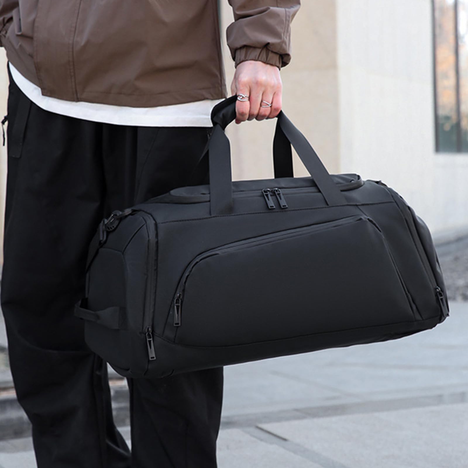 Borsone da viaggio impermeabile con tasca bagnata e scomparto per scarpe, borsone per sport, impermeabile, palestra