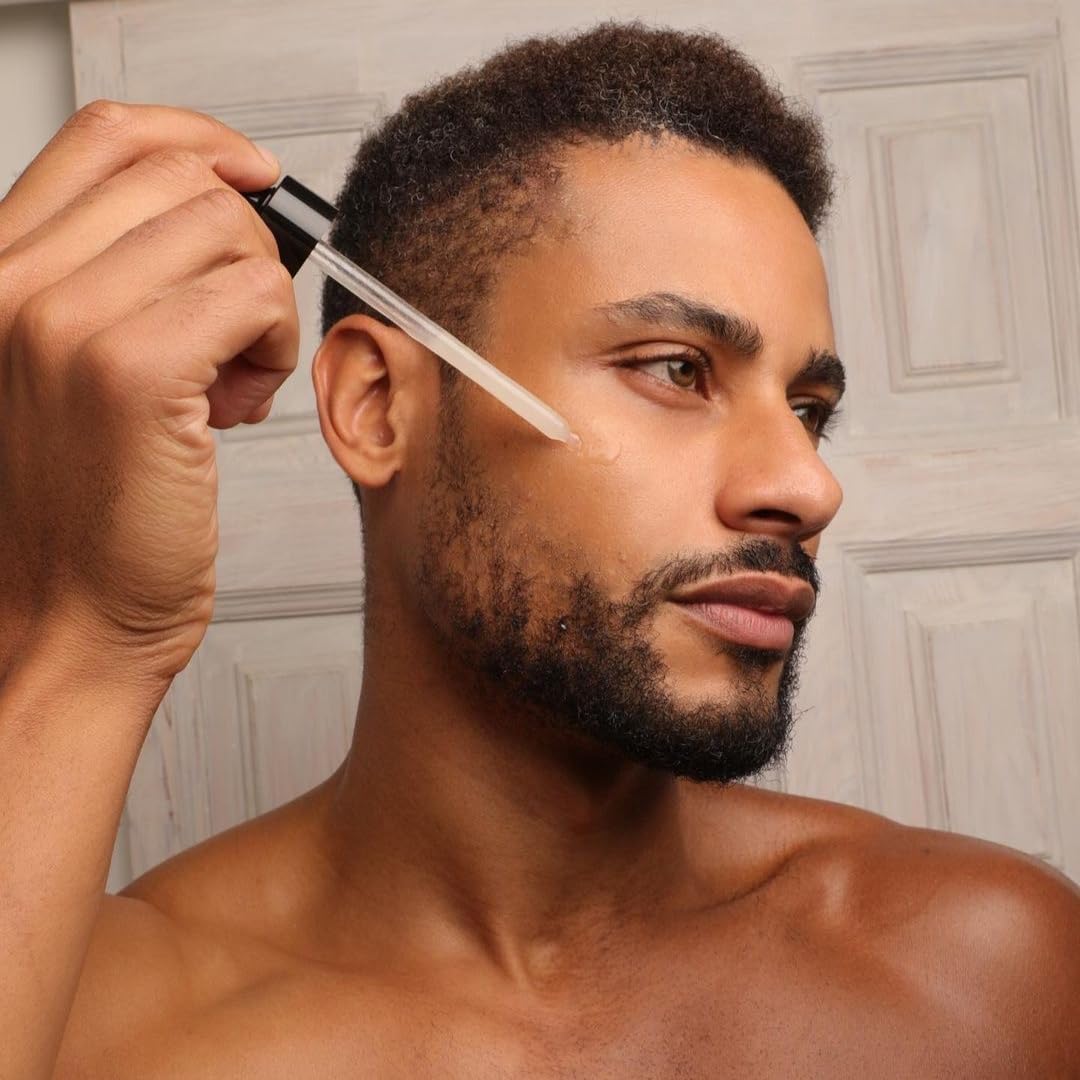 Homo Naturals serum do twarzy dla mężczyzn, przeciwstarzeniowe, do skóry wrażliwej, z kwasem hialuronowym, krem do twarzy przeciw trądzikowi, dla mężczyzn, przeciw starzeniu się i trądzikowi,