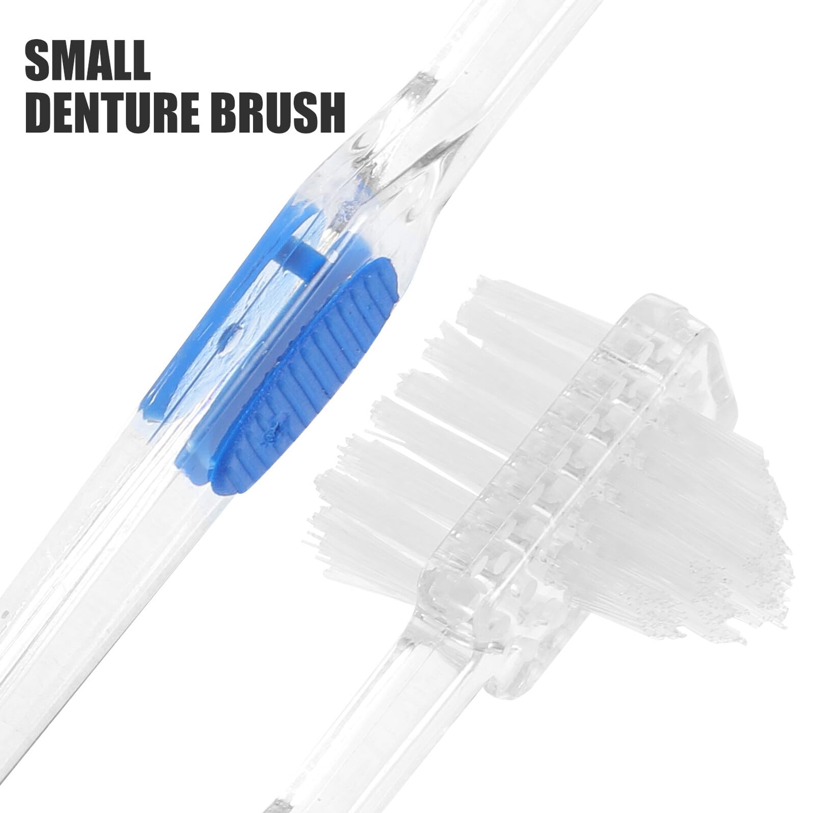 Cepillo de Dientes para Dentaduras Postizas Pequeño de Doble Cabezal, 8 Unidades, Cerdas Delicadas para Limpieza Profunda y Cuidado Bucal Diario de Personas Mayores