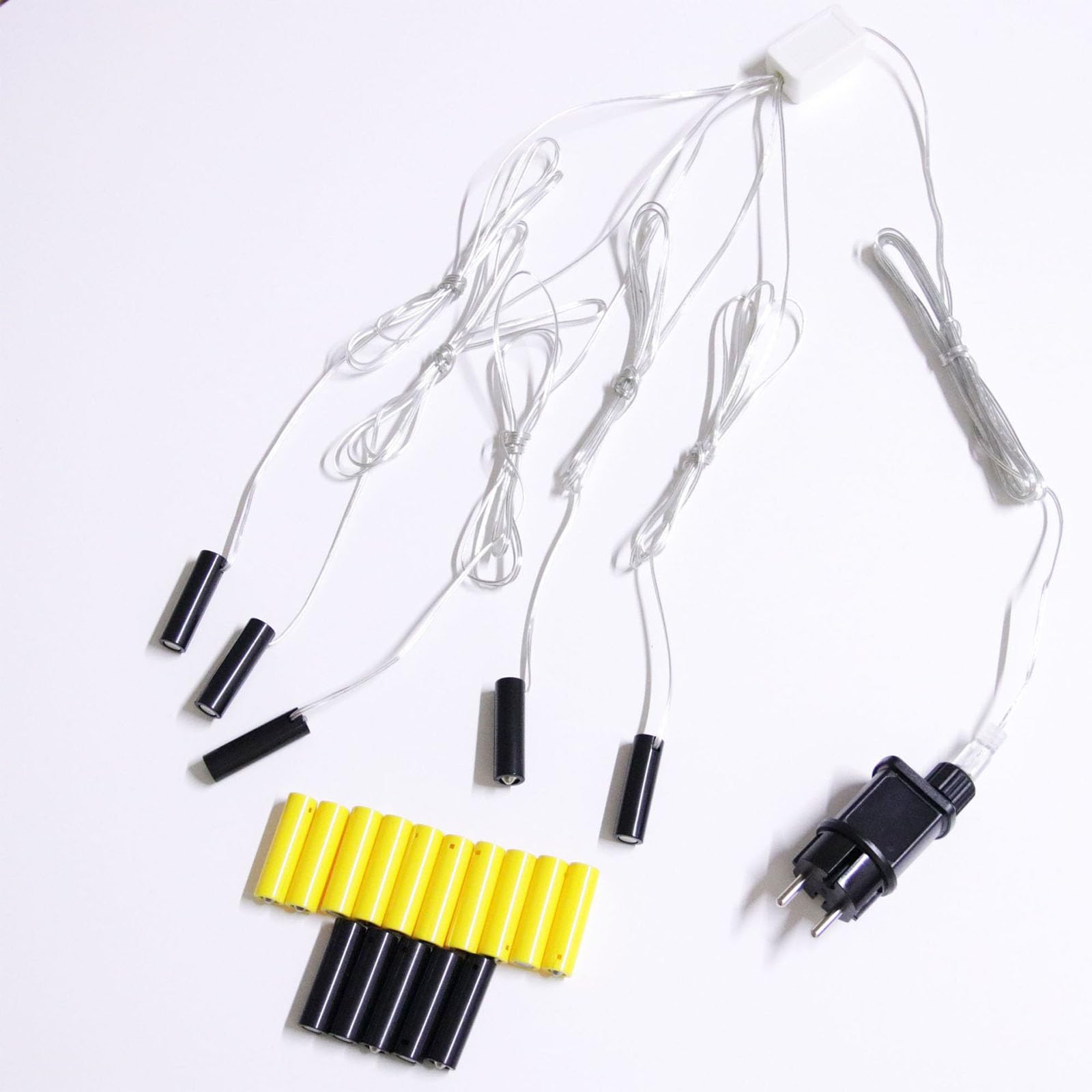 Éliminateur de Piles AA/AAA 5 en 1 4,5 V et 3 V, Accessoire de transformateur avec Prise pour diverses Bougies électroniques, Jouets et lumières électriques (AA)