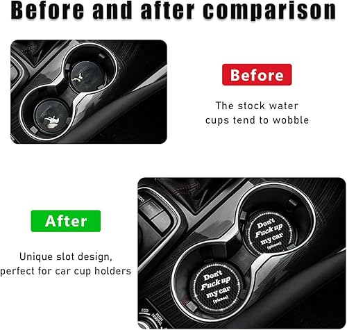 Miniatura 5 de 2 posavasos brillantes para automóvil, 2.75 pulgadas, antideslizantes, con diamantes de imitación, tapete para bebidas automáticas para mujeres y