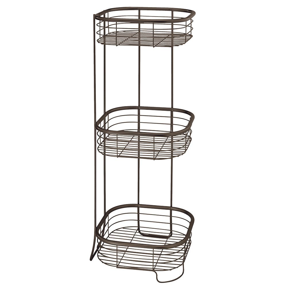 iDesign 28661EU 3 Ripiani Doccia, Rettangolari, Metallo, Marrone, 24x24x66.5 cm