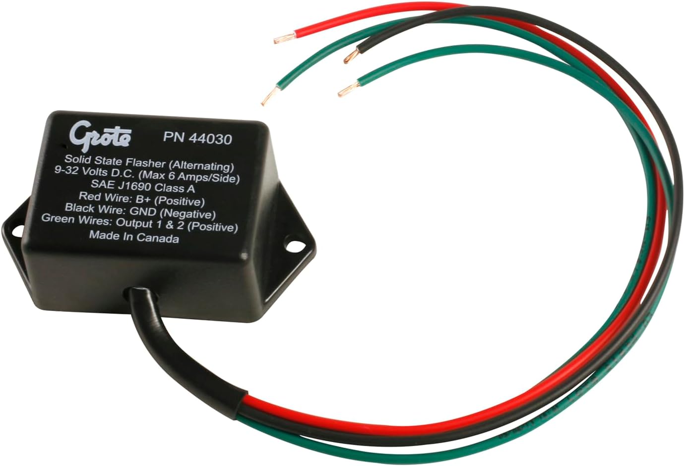 Grote 44030 Solid-State Electronic Flasher (Alternating Flasher) , black