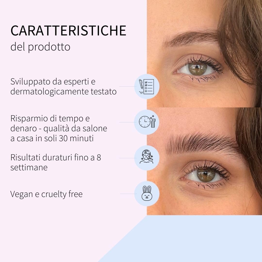 Fleeky Kit lifting Lash & Brow vegano e non testato sugli animali - Sopracciglia e ciglia naturali ed espressive