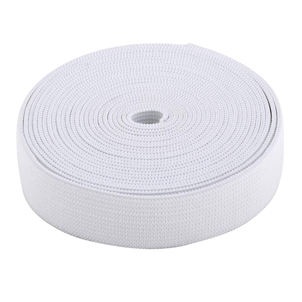LIBAI-V 1 Inch Elastic Band for Eewing 10 Yards Elastic Bands Elastic Strap White Elastic Band Elastic Spool for Sewing Art Craf