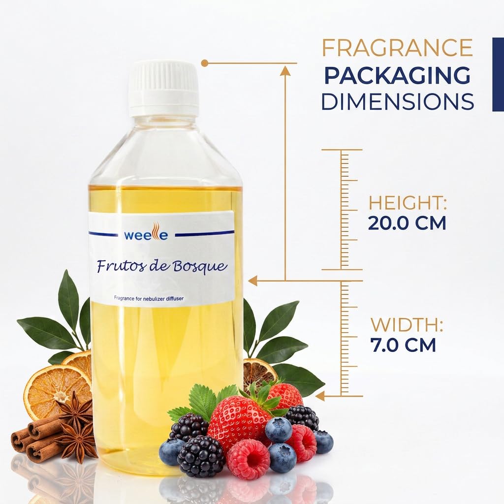Ambientador Electrico Profesional Weele para Hogar o Oficina con Perfume Frutos de Bosque 500ml. Fragancia Profesional para Ambientador | Aroma Duradero y Fresco para Espacios Grandes |