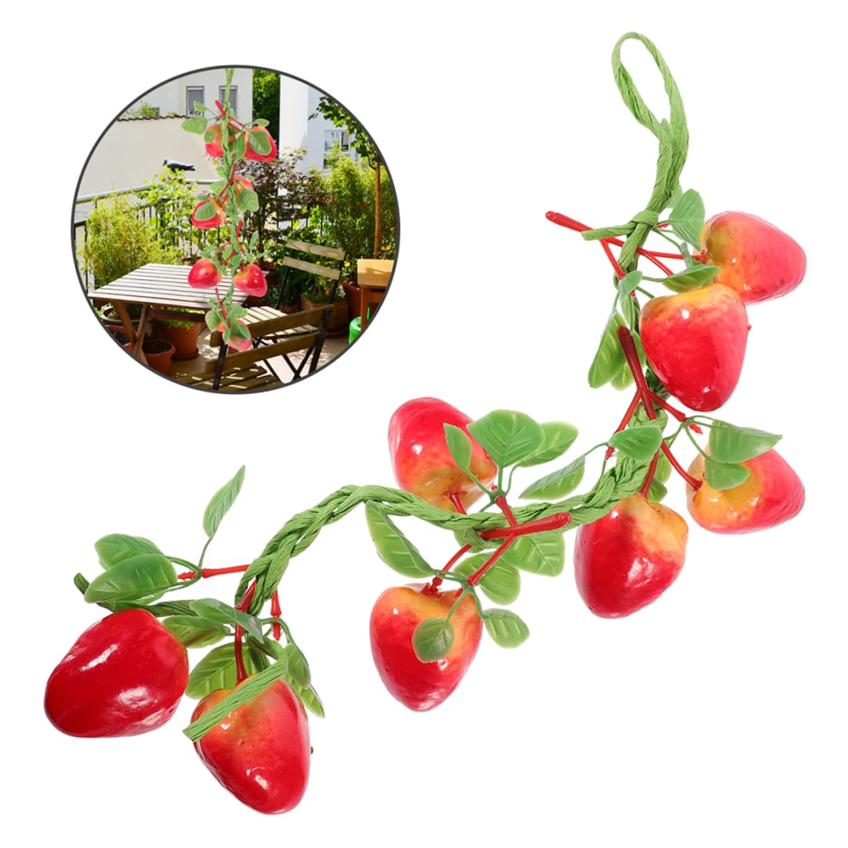 8pezzi Frutta Artificiale Decorativa Con Vite Di Fragole Simulazione Realistica Per Fotografia Decorazione Festa e Ambienti Creativi Facile Da Pulire e Leggera