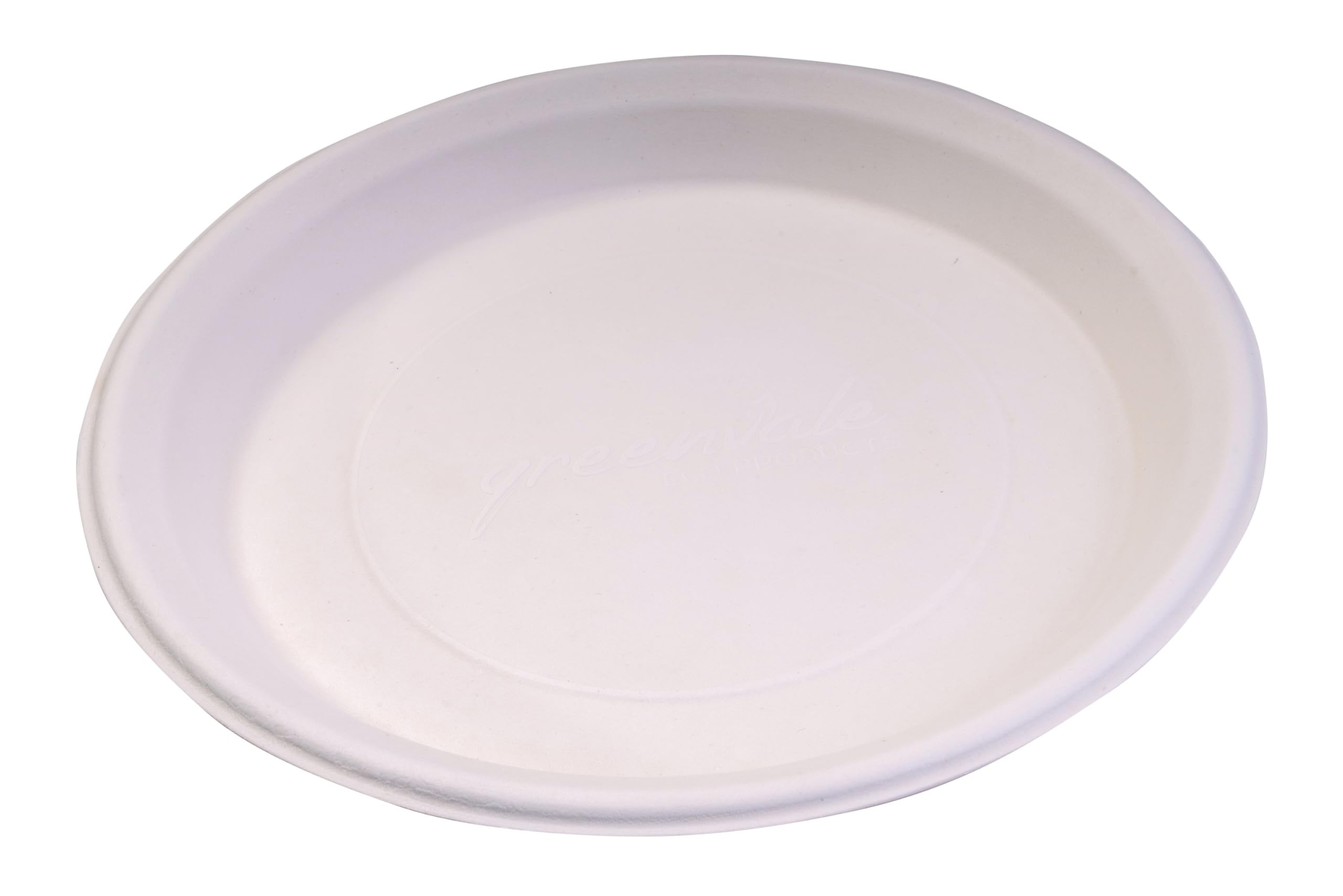 GREENVALE Eco Products 11 Inch Disposable Plates for Party, Birthday, Wedding, for Serving Dinner, | Sugarcane Paper Plates, Biodegradable Round Plate 27.5 cm Pack of 50 Plates