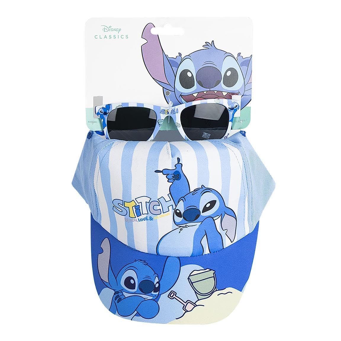 CERDÁ LIFE'S LITTLE MOMENTS Disney Stitch Kids Sunglasses & Cap Set – Boys & Girls Summer Accessories | Cool Disney Stitch Glasses & Adjustable Hat | Multicolour, One Size