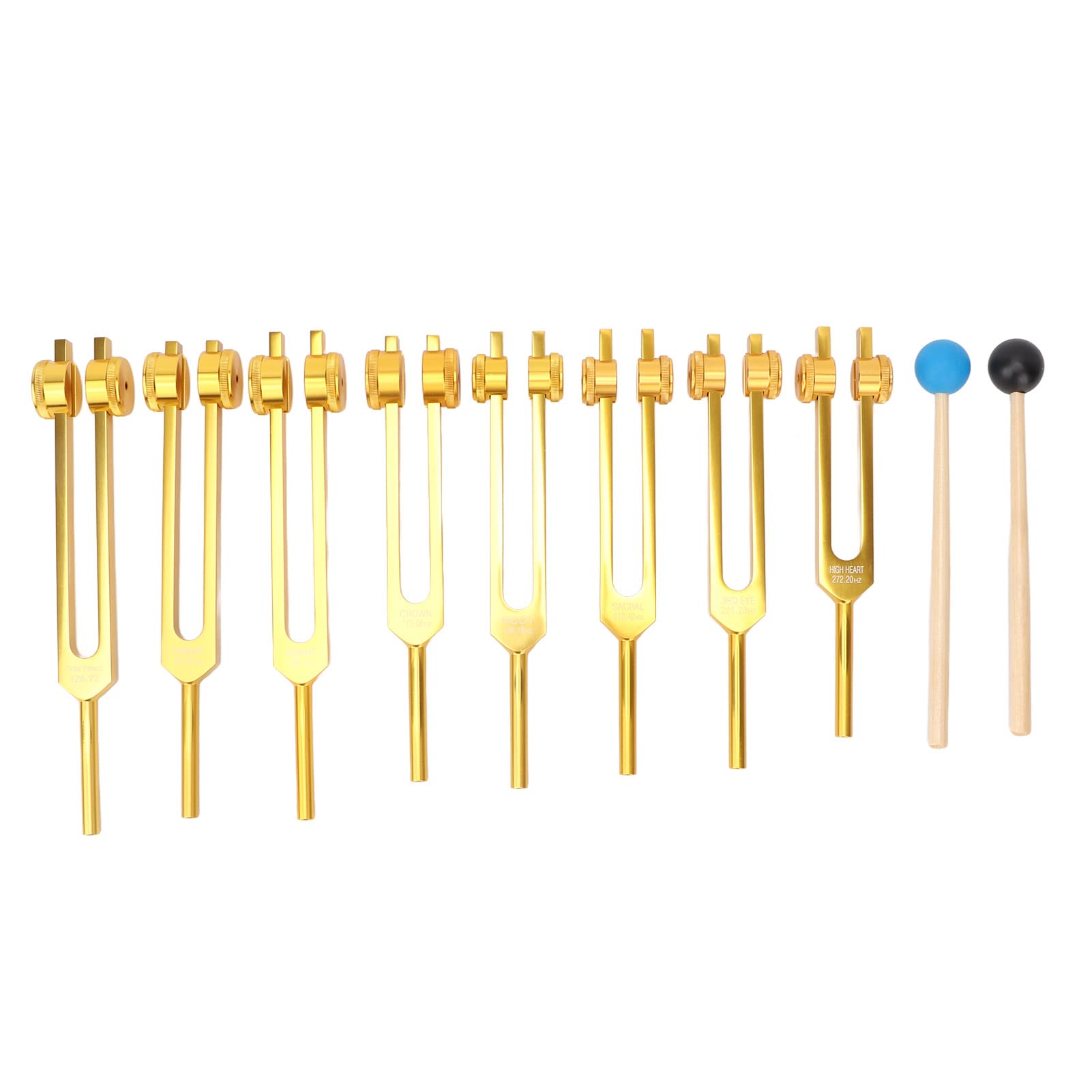 Tuning Fork Set, 8Pcs Aluminum Alloy Body Weighted Tuning Forks for Healing Chakra Set Yoga Tuning Devices